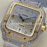 AMG Factory Cartier Santos 40mm Full Diamond Gold Diamond Steel Arabic Number Diamond Dial