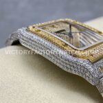 AMG Factory Cartier Santos 40mm Full Diamond Gold Diamond Steel Arabic Number Diamond Dial