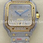 AMG Factory Cartier Santos 40mm full diamond gold Arabic diamond dial