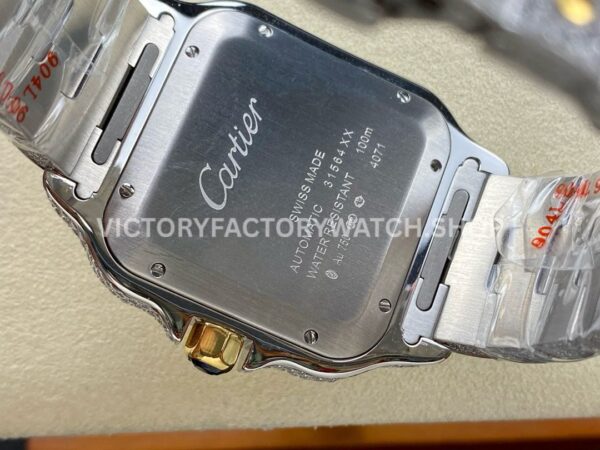 AMG Factory Cartier Santos 40mm Full Diamond Gold Diamond Steel Arabic Number Diamond Dial