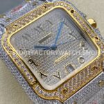 AMG Factory Cartier Santos 40mm Full Diamond Gold Diamond Steel Arabic Number Diamond Dial