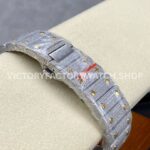 AMG Factory Cartier Santos 40mm Full Diamond Gold Diamond Steel Color Arabic Number Diamond Dial