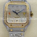 AMG Factory Cartier Santos 40mm full diamond gold color Arabic diamond dial