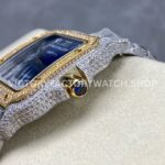 AMG Factory Cartier Santos 40mm Full Diamond Gold Diamond Steel Roman Number Blue Dial