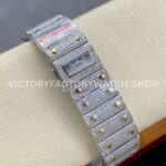 AMG Factory Cartier Santos 40mm Full Diamond Gold Diamond Steel Roman Number Blue Dial