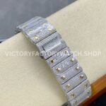 AMG Factory Cartier Santos 40mm Full Diamond Gold Diamond Steel Roman Number White Dial (6) AMG Factory Cartier Santos 40mm Full Diamond Gold Diamond Steel Roman Number White Dial