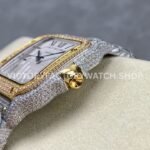 AMG Factory Cartier Santos 40mm Full Diamond Gold Diamond Steel Roman Number White Dial (7) AMG Factory Cartier Santos 40mm Full Diamond Gold Diamond Steel Roman Number White Dial