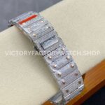 AMG Factory Cartier Santos 40mm Full Diamond Rose Gold Diamond Steel Roman Number White Dial