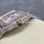AMG Factory Cartier Santos 40mm Full Diamond Rose Gold Diamond Steel Roman Number White Dial