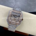 AMG Factory Cartier Santos 40mm Full Diamond Rose Gold Diamond Steel Rose Gold Arabic Number Diamond Dia ( AMG Factory Cartier Santos 40mm Full Diamond Rose Gold Diamond Steel Rose Gold Arabic Number Diamond Dial