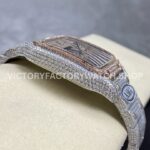 AMG Factory Cartier Santos 40mm Full Diamond Rose Gold Diamond Steel Rose Gold Arabic Number Diamond Dia ( (3) AMG Factory Cartier Santos 40mm Full Diamond Rose Gold Diamond Steel Rose Gold Arabic Number Diamond Dial