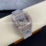 AMG Factory Cartier Santos 40mm Full Diamond Rose Gold Diamond Steel Rose Gold Arabic Number Diamond Dia ( (9) AMG Factory Cartier Santos 40mm Full Diamond Rose Gold Diamond Steel Rose Gold Arabic Number Diamond Dial