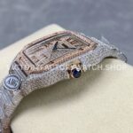 AMG Factory Cartier Santos 40mm Full Diamond Rose Gold Diamond Steel Rose Gold Roman Number Diamond Dial (1 (3) AMG Factory Cartier Santos 40mm Full Diamond Rose Gold Diamond Steel Rose Gold Roman Number Diamond Dial