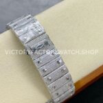 AMG Factory Cartier Santos 40mm Full Diamond Steel Color Arabic Number Diamond Dial