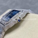 AMG Factory Cartier Santos 40mm Full Diamond Steel Roman Number Blue Dial (3) AMG Factory Cartier Santos 40mm Full Diamond Steel Roman Number Blue Dial
