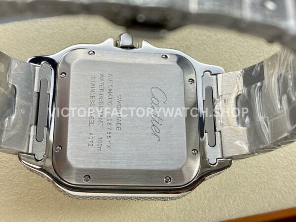AMG Factory Cartier Santos 40mm Full Diamond Steel Roman Number Diamond Dial (1) AMG Factory Cartier Santos 40mm Full Diamond Steel Roman Number Diamond Dial