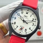 AOF Factory IWC Pilot Black Aces IW326905 41mm Black Ceramic Red Rubber Strap White Dial (3) AOF Factory IWC Pilot Black Aces IW326905 41mm Black Ceramic Red Rubber Strap White Dial