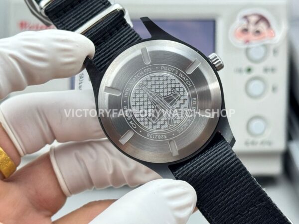 AOF Factory IWC Pilot Black Aces IW326905 41mm Ceramic Textile Strap White Dial (3) AOF Factory IWC Pilot Black Aces IW326905 41mm Ceramic Textile Strap White Dial