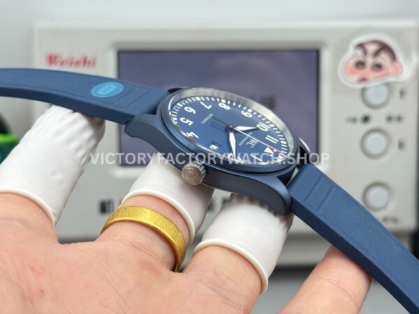 AOF Factory IWC Pilot IW328101 41mm Blue Ceramic Blue Rubber Strap Blue Dial (2) AOF Factory IWC Pilot IW328101 41mm Blue Ceramic Blue Rubber Strap Blue Dial