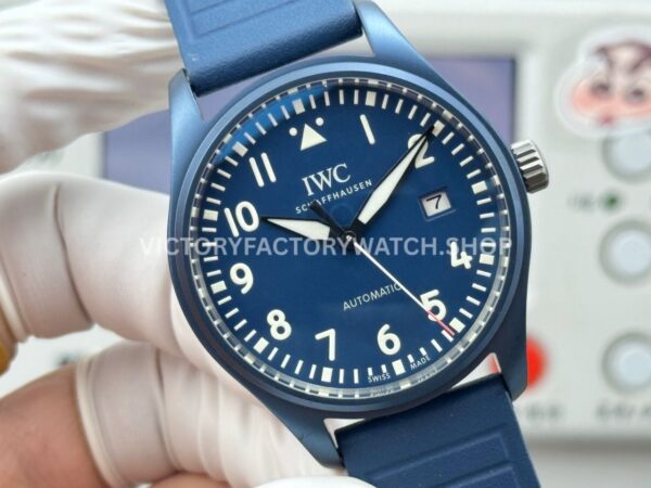 AOF Factory IWC Pilot IW328101 41mm Blue Ceramic Blue Rubber Strap Blue Dial (5) AOF Factory IWC Pilot IW328101 41mm Blue Ceramic Blue Rubber Strap Blue Dial