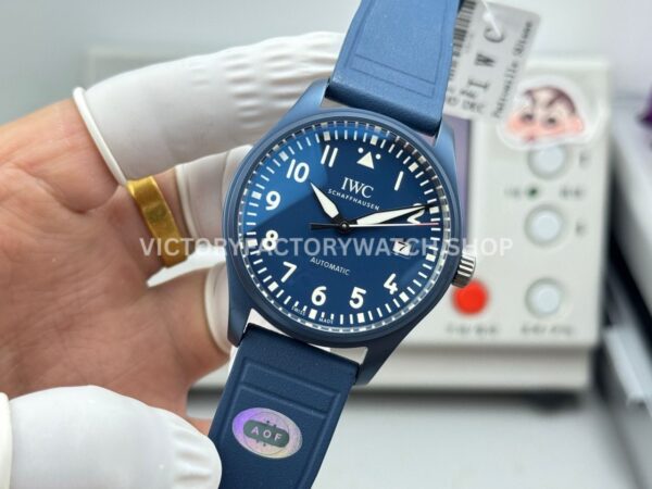 AOF Factory IWC Pilot IW328101 41mm Blue Ceramic Blue Rubber Strap Blue Dial (6) AOF Factory IWC Pilot IW328101 41mm Blue Ceramic Blue Rubber Strap Blue Dial