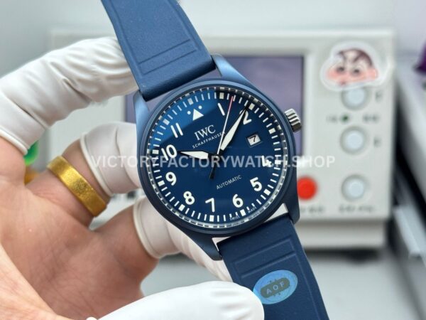 AOF Factory IWC Pilot IW328101 41mm Blue Ceramic Blue Rubber Strap Blue Dial (7) AOF Factory IWC Pilot IW328101 41mm Blue Ceramic Blue Rubber Strap Blue Dial