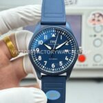 AOF Factory IWC Pilot IW328101 41mm Blue Ceramic Blue Rubber Strap Blue Dial (9) AOF Factory IWC Pilot IW328101 41mm blue ceramic replica watch