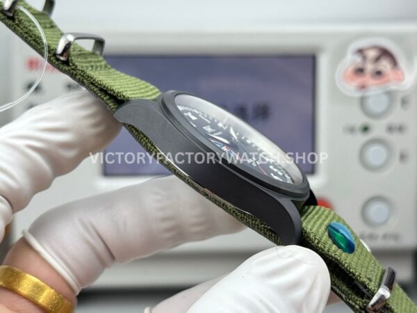 AOF Factory IWC Pilot Mark XVIII IW324712 41mm Black Ceramic Textile Strap Black Dial (5) AOF Factory IWC Pilot Mark XVIII IW324712 41mm Black Ceramic Textile Strap Black Dial