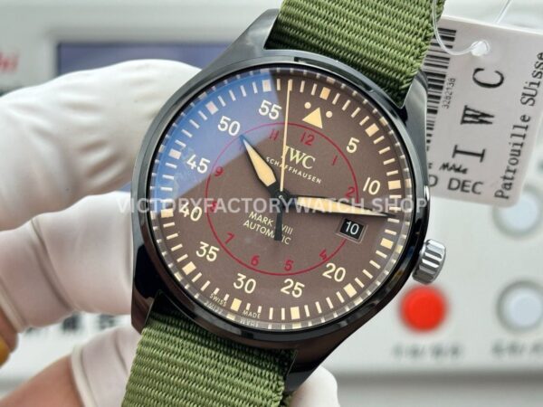 AOF Factory IWC Pilot Mark XVIII Miramar IW324702 41mm Black Ceramic Textile Strap Grey Dial (1) AOF Factory IWC Pilot Mark XVIII Miramar IW324702 41mm Black Ceramic Textile Strap Green Dial
