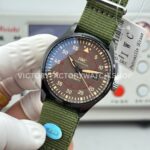 AOF Factory IWC Pilot Mark XVIII Miramar IW324702 41mm Black Ceramic Textile Strap Grey Dial (6) AOF Factory IWC Pilot Mark XVIII Miramar IW324702 41mm Black Ceramic Textile Strap Green Dial
