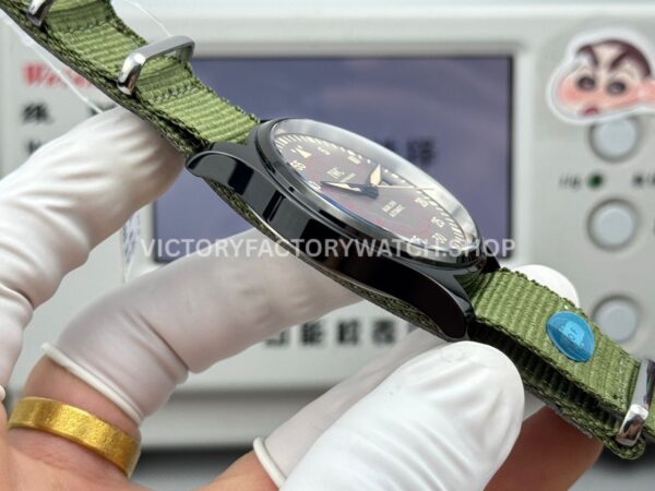 AOF Factory IWC Pilot Mark XVIII Miramar IW324702 41mm Black Ceramic Textile Strap Grey Dial (9) AOF Factory IWC Pilot Mark XVIII Miramar IW324702 41mm Black Ceramic Textile Strap Green Dial