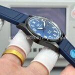 AOF Factory IWC Pilot Mark Xviii IW324703 41mm Black Ceramic Blue Rubber Strap Blue Dial (1) AOF Factory IWC Pilot Mark XVIII IW324703 41mm Black Ceramic Blue Rubber Strap Blue Dial