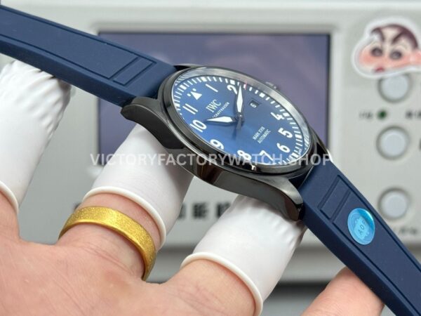 AOF Factory IWC Pilot Mark Xviii IW324703 41mm Black Ceramic Blue Rubber Strap Blue Dial (1) AOF Factory IWC Pilot Mark XVIII IW324703 41mm Black Ceramic Blue Rubber Strap Blue Dial