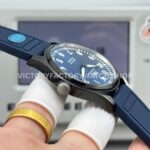 AOF Factory IWC Pilot Mark Xviii IW324703 41mm Black Ceramic Blue Rubber Strap Blue Dial (4) AOF Factory IWC Pilot Mark XVIII IW324703 41mm Black Ceramic Blue Rubber Strap Blue Dial