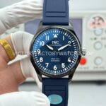 AOF Factory IWC Pilot Mark Xviii IW324703 41mm Black Ceramic Blue Rubber Strap Blue Dial (6) AOF Factory IWC Pilot Mark XVIII IW324703 41mm blue dial replica watch