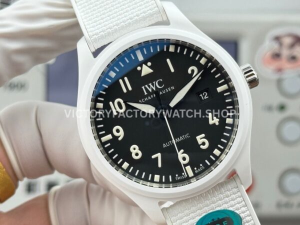 AOF Factory IWC Pilot Top Gun Lake Tahoe IW328104 41mm White Ceramic Textile Strap Black Dial (3) AOF Factory IWC Pilot Top Gun Lake Tahoe IW328104 41mm White Ceramic Textile Strap Black Dial
