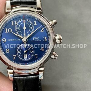 APS Factory IWC Da Vinci Chronograph IW393402 42mm blue dial replica watch
