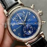 APS Factory IWC Da Vinci Chronograph IW393402 42mm Steel Leather Strap Arabic Numerals Blue Dial (4) APS Factory IWC Da Vinci Chronograph IW393402 42mm Steel Leather Strap Arabic Numerals Blue Dial