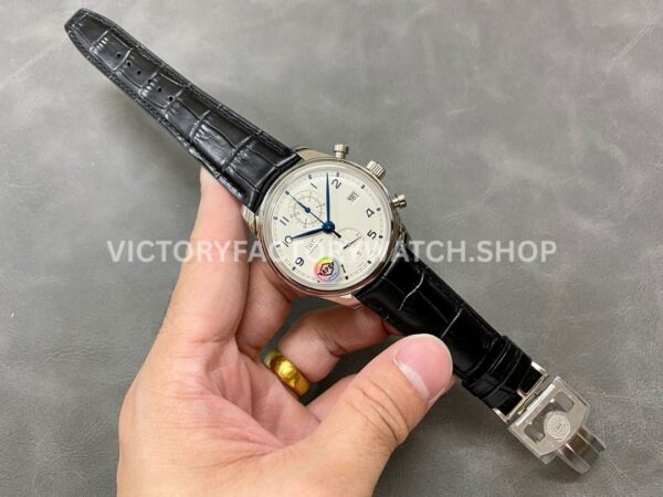 APS Factory IWC Portuguese Chronograph IW390302 42mm Steel Leather Strap Arabic Numerals Silver Dial (1) APS Factory IWC Portuguese Chronograph IW390302 42mm Steel Leather Strap Arabic Numerals Silver Dial