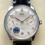 APS Factory IWC Portuguese IW500704 42mm Black Leather Strap Silver Dial (9) APS Factory IWC Portuguese IW500704 42mm silver dial leather strap replica watch