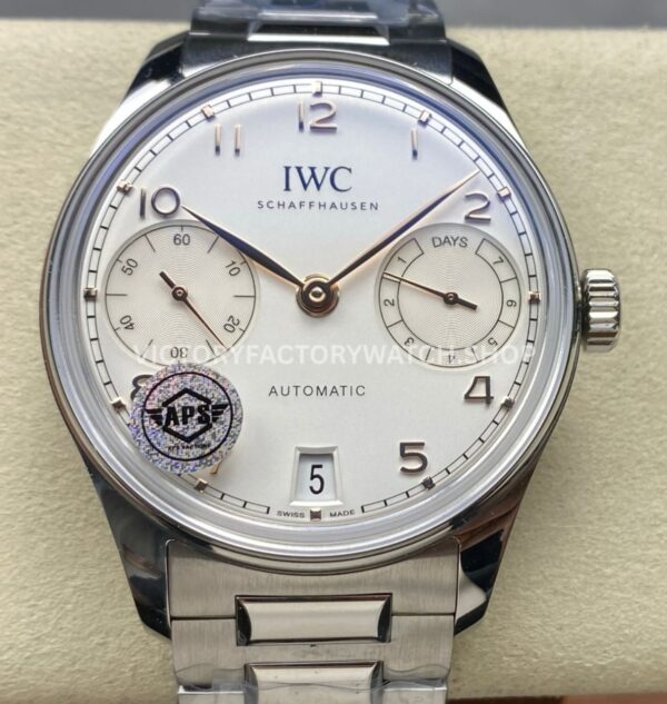 APS Factory IWC Portuguese IW500704 42mm Full Steel Silver Dial (1) APS Factory IWC Portuguese IW500704 42mm steel silver dial replica watch