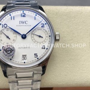 APS Factory IWC Portuguese IW501702 42mm Full Steel Blue Arabic numerals Silver Dial (1) APS Factory IWC Portuguese IW501702 42mm full steel silver dial replica watch
