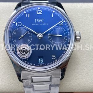 APS Factory IWC Portuguese IW501704 42mm Full Steel Blue Dial (7) APS Factory IWC Portuguese IW501704 42mm blue dial replica watch