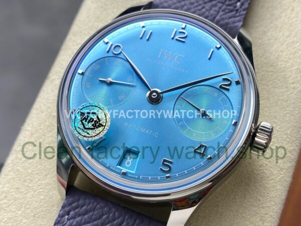 APS Factory IWC Portuguese IW501708 Calf Skin Strap White Gold Ice Blue Dial (6) APS Factory IWC Portuguese IW501708 42mm Calf Skin Strap White Gold Ice Blue Dial