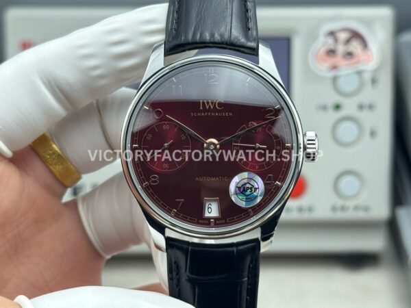 APS Factory IWC Portuguese IW501709 42.3mm Black Leather Strap Red Dial (6) APS Factory IWC Portuguese IW501709 42.3mm red dial black strap replica watch