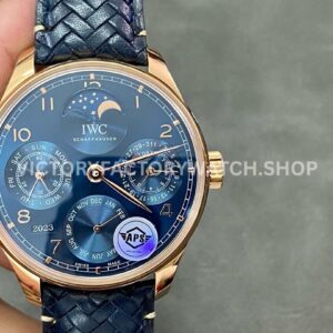 APS Factory IWC Portuguese Perpetual Calendar IW503312 Boutique Edition 44mm Rose Gold ( (4) APS Factory IWC Portuguese Perpetual Calendar IW503312 44mm blue dial replica watch