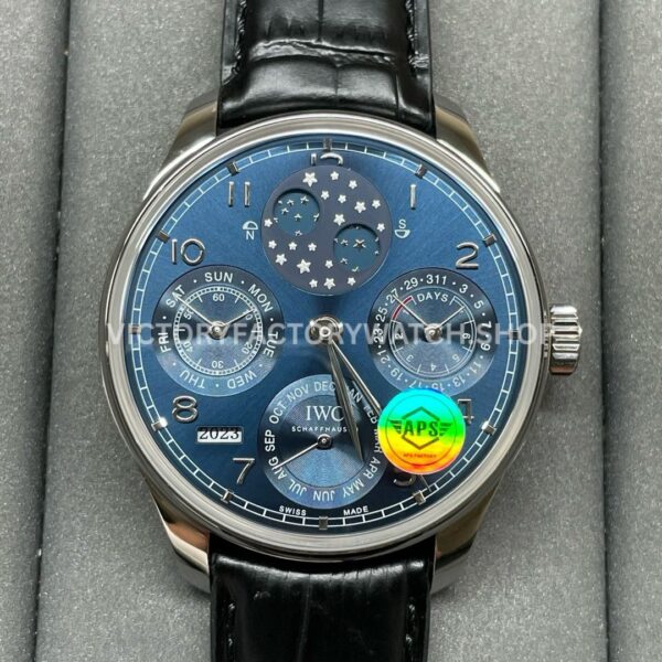 APS Factory IWC Portuguese Perpetual Calendar IW503401 44mm White Gold Leather Strap Arabic Numeral (4) APS Factory IWC Portuguese Perpetual Calendar IW503401 44mm White Gold Leather Strap Arabic Numerals Blue Dial