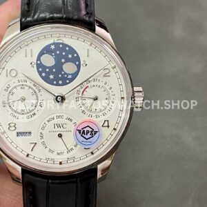 APS Factory IWC Portuguese Perpetual Calendar IW503406 44mm Platinum Leather Strap Arabic Numerals W (5) APS Factory IWC Portuguese Perpetual Calendar IW503406 44mm white dial replica watch