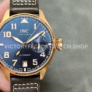 AZ Factory IWC Big Pilot IW500909 46mm Rose Gold Leather Strap Blue Arabic numerals Dial (6) AZ Factory IWC Big Pilot IW500909 46mm rose gold blue dial replica watch