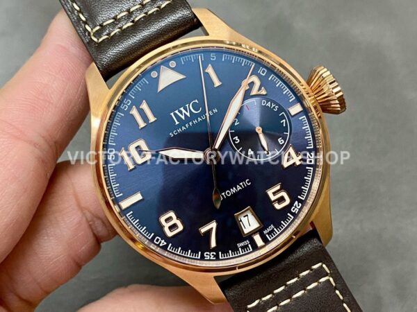 AZ Factory IWC Big Pilot IW500909 46mm Rose Gold Leather Strap Blue Arabic numerals Dial (8) AZ Factory IWC Big Pilot IW500909 46mm Rose Gold Leather Strap Blue Arabic numerals Dial